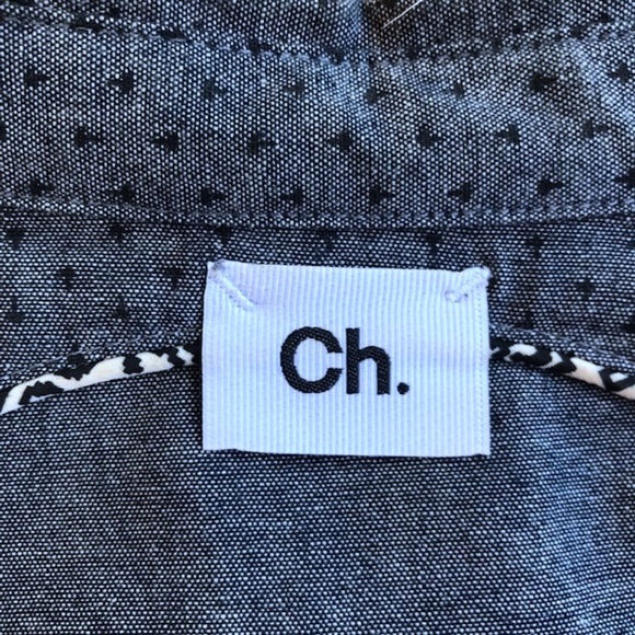 Ch. Dot Print Cotton Chambray L/S Button Up NWOT/L - Picture 8 of 10